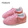 Hilabork Leather girl sports shoes 2017 new hollow boys casual scrub children s spring students anti