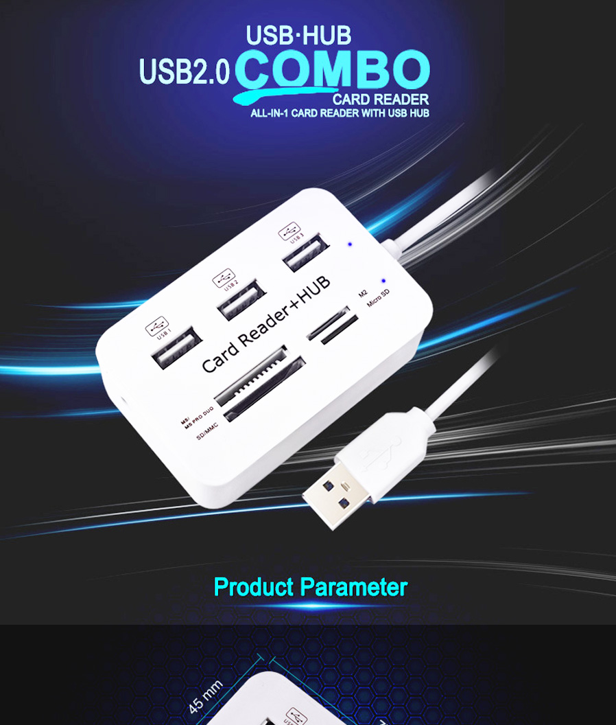 Universal 3 USB 3.0 Hub MS SD M2 TF Speicherkartenleser Card Reader Adapter new