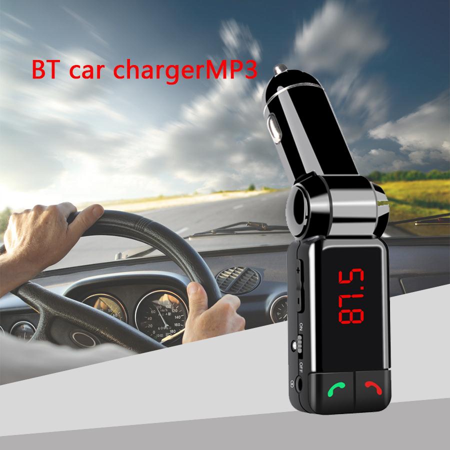 Mini Portable Mp3 Bluetooth Car Kit FM Transmitter LCD USB Charger Handsfree For iPhone for Sansung 