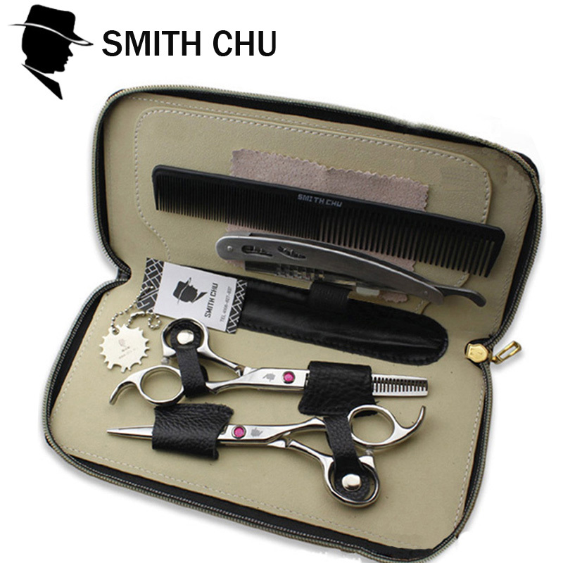 Image of Smith chu hair scissors professional hairdressing scissors high quality cutting thinning scissor shears hairdresser barber razor