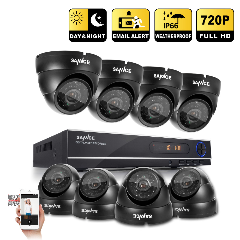 SANNCE 1080N AHD 8CH DVR 1.0MP 720P Outdoor CCTV Cameras Home Security System SANNCE 1080N AHD 8CH DVR 1.0MP 720P Outdoor CCTV Cameras Home Security System