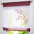 Simplife 4 Sizes Woven European Translucidus Roman Curtain Polyester Material Punch Curtain with 2 Colors Floral