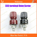 10pcs New 333 terminal banana socket Audio output connector Screw 6mm red and black two color