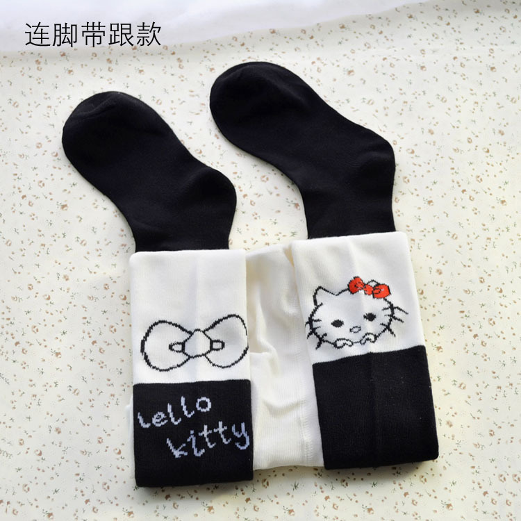 Girls color match tights jacquard weave cartoon cat tights fashion baby girls tights knitted girls pants cotton spring stockings