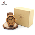 Brand Wolf Design Men s Watches with Genuine Leader Strap Best Bamboo for Men Watch Wood