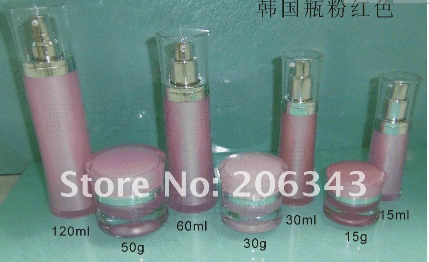 60ML pink acrylic press pump lotion bottle