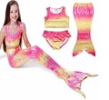 Mermaid Tail MonoFins Bikini Set Children Kids Girls Swimwear With Black Fin Flippers Cosplay Costumes
