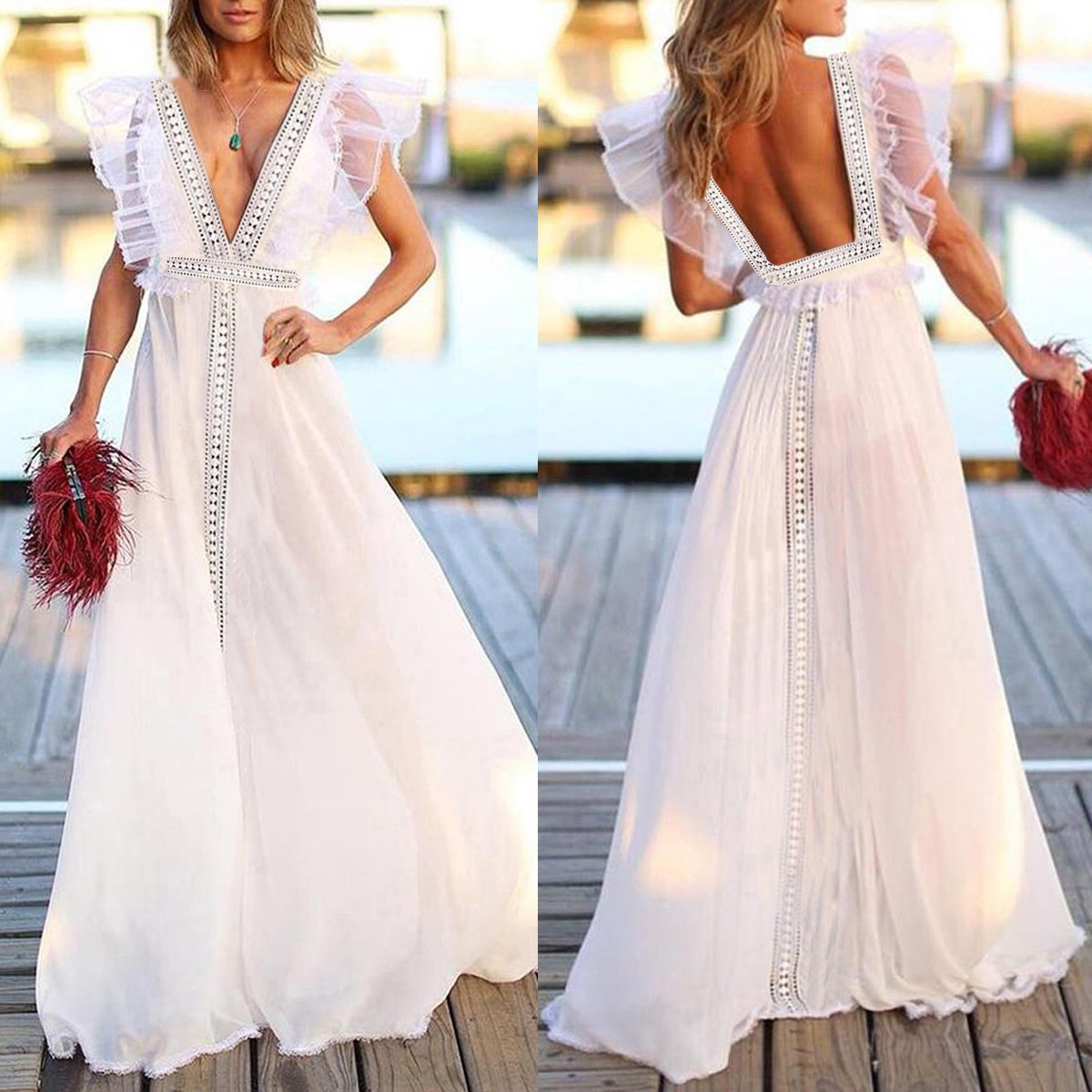 long white sun dresses