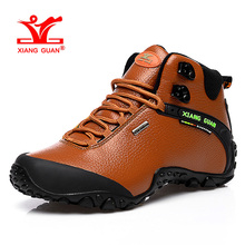 XIANGGUAN Woman Hiking Shoes Women High Leather Trekking Boots Brown Waterproof Sports Climbing Shoe Outdoor Walking Sneakers