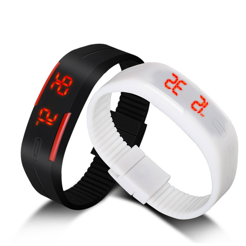 2015 Fashion Sport LED Watch Women Men Candy Color Silicone Rubber Touch Screen Digital Watches Waterproof Wrist Watch Bracelet
