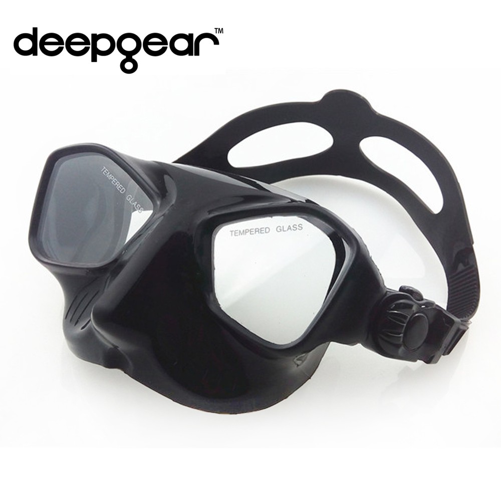 Framless spearfish mask and snorkel set Black Silicone snorkel diving mask set 