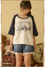2015 new mori girl fashion and trend Japanese style Vintage small fresh short-sleeve