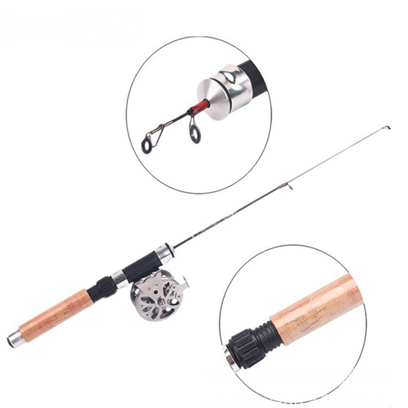 Image of 0.65M Telescopic Carbon Adjustable Ice Fishing Boat Rod Mini Pole Winter Fish Tackle Portable Outdoor Fly Fishing Drop Shipping
