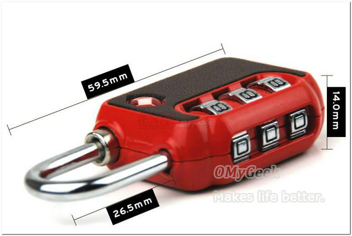 JUST H3C 3 Digit Combination Metal TSA Luggage Suitcase Bag Travel customs lock Password Number