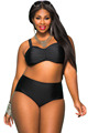 Red Black Blue Plus Size High Waist Bikini Swimsuit 2XL 5XL Halter Padded Push Up Swimwear
