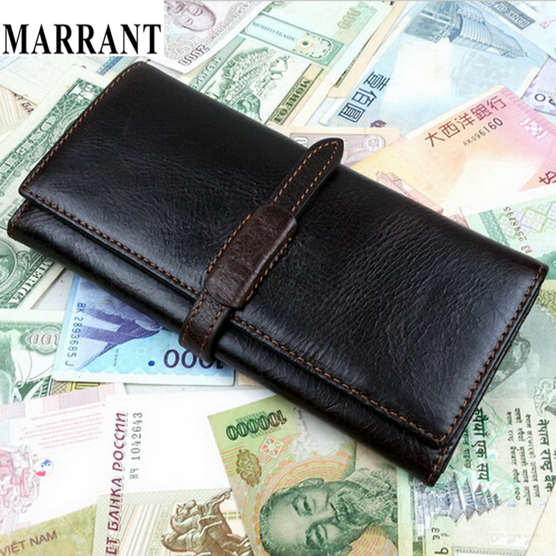 2015 Hot New Design Men fashion business genuine leather long wallet purse card holder men wallets man purse Free Shipping
