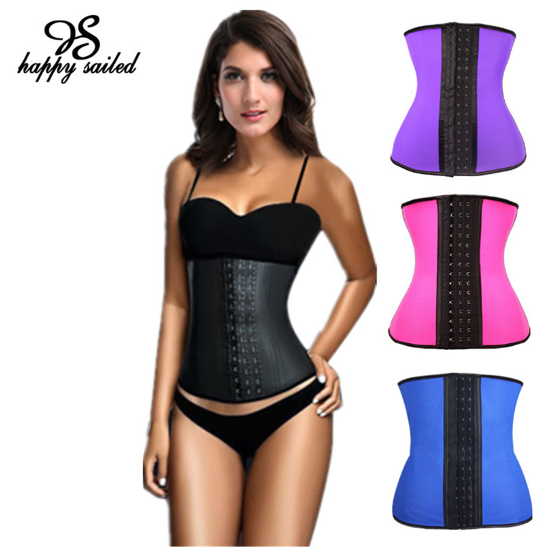 Image of 4 Steel Bones 2016 women fashion hot sale plus size shaper cincher waist training underbust sport bustier latex corset 5374