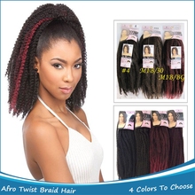 Wholesale 9pcs/lot Afro Kinky Twist Marley Braids Expression Braiding Hair 18 ” 45cm 85g 100% Kanekalon Havana Mambo Twist