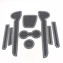 Non-Slip Interior cup cushion Door Mat Cup Mat Fit For VW Volkswagen Polo 2011 2012 2013 Silicon Red 9pcs per set