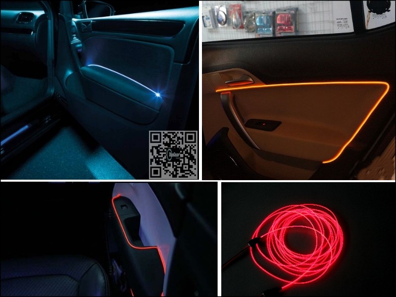 Atmosphere Light Fiber Band For Car Vehicle Inside Outside Interior Refit Red Blue Green White Yellow Pink Purple