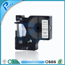 Black on clear 6mm*7m DYMO Label Tape Cartridge Compatible for DYMO label printer D1 43610