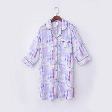 2016 spring and summer sexy ladies cardigan sleeve cotton nightdress