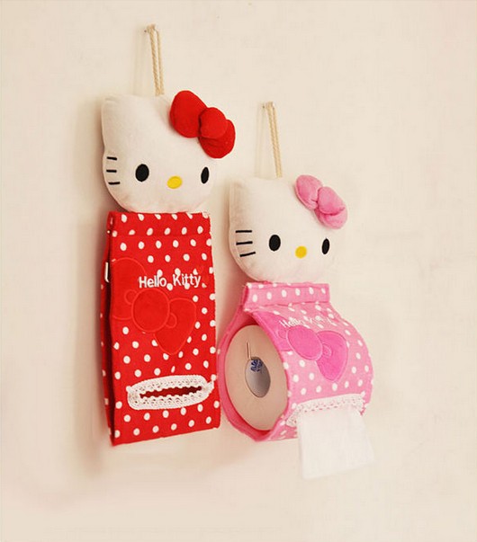 Toilet Roll Holder Cute Plush Hanging Tissue Box P...