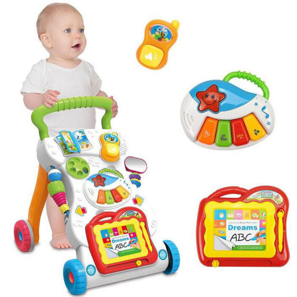 Baby Stroller Music Walker Toy Anti Rollover Learning Walking Infant Trolley Baby Walker Baby Care Educational Toys Music Toys Walkers Aliexpress