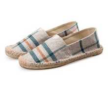 2016 europe style plus size 45 men flax canvas casual shoes Straw Weave student dancing shoes man loafers breathable shoes