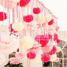 ( 20 cm ) 8 pulgadas hechos a mano 20 colores Tissue Paper Pom Poms flores de papel hechas a bola para la boda y la decoración casera