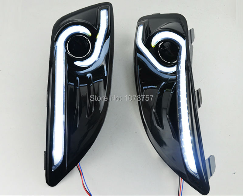 LED DRL With Amber Tunr Light Suitable For Ford Fiesta 2013-2014 (5)