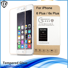 For iPhone 6s plus 6 plus Tempered Glass Screen Protector Full Cover 3D Arc edge to edge Toughened Film Super HD with retail box