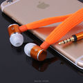 High Quality Metal Earphone Shoelace In Ear Headset handsfree Stereo Headphones with Mic 3 5mm for