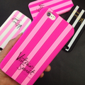 2016 Luxury Victoria Stripes Pink Phone Cases For iPhone 4 4s 5 5s Se 6 6s