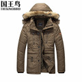 Winter Men s jackets In the long section Thicken Plus velvet Warm Cotton Jacket Fur collar