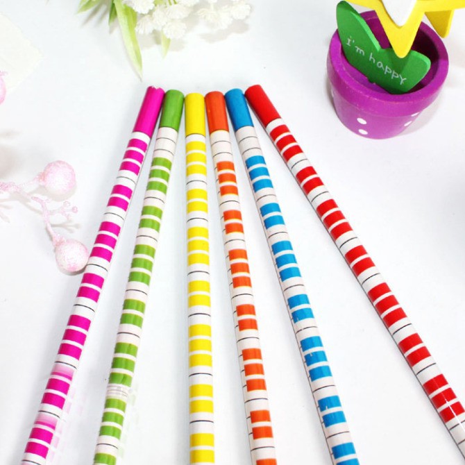 Music Pencil Cartoon Notes Handmade Wooden 2B 6 Pieces Christmas Gift For Kids 