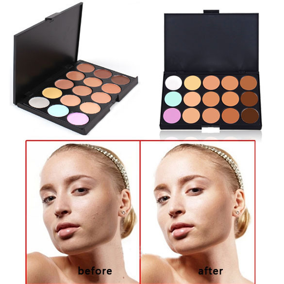 Image of Free Shipping New Professional 15 Color Make Up Cream Camouflage Concealer Palette Makeup Tools FATE