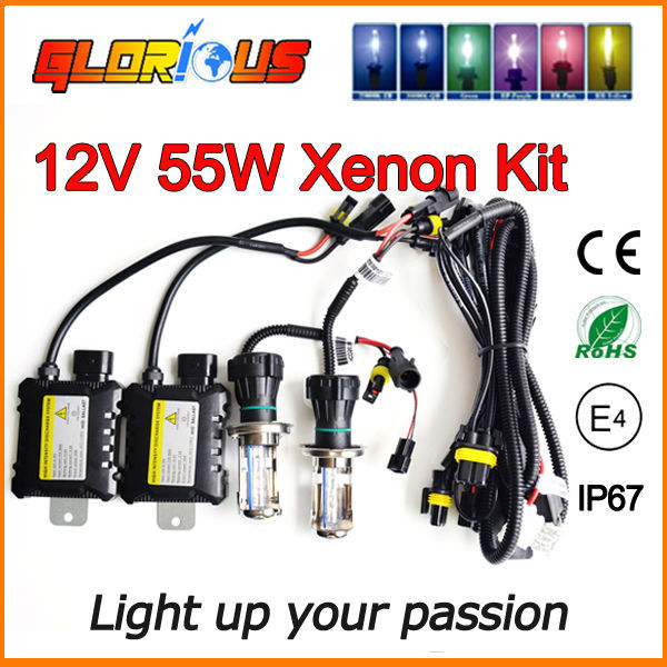 Image of 12V 55W H4-3 high/low Bixenon lamp kit HB2 9003 9004 9007 9008 H13 high low light 4300K 6000K 8000K H4 Bi xenon kit