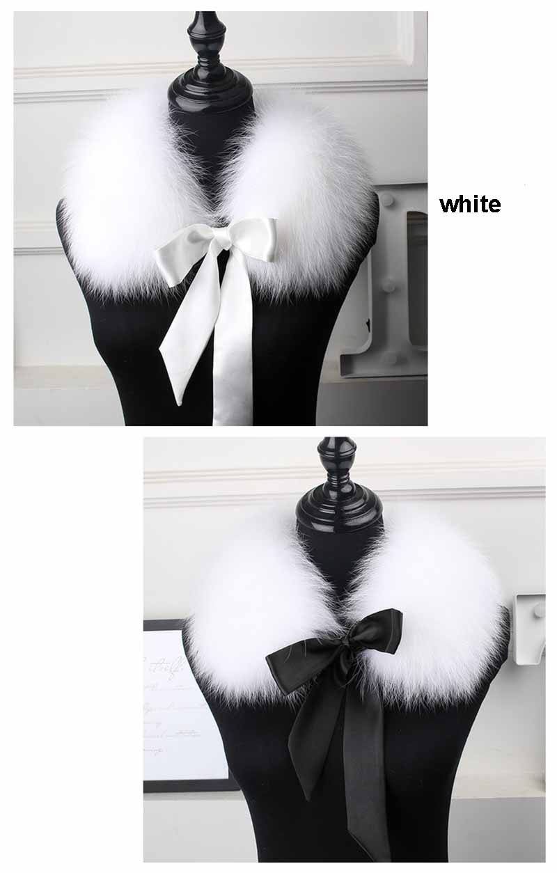 fox fur collar lace white