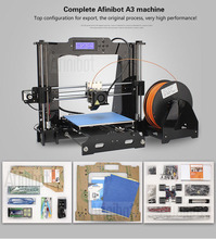 New Brand Afinibot A3 Desktop 3D printer machine Reprap Prusa i3 LCD controller Acrylic impressora DIY