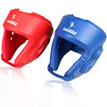 FREE Quality strong double Leather MMA Helmet Blue Red adult men women fighting taekwondo muay thai