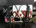 Painted graffiti chain bag color car sutures diamond lattice buckle shoulder bag classic elegant high end