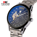 Men Full Steel Automatic Mechanical Watches Top Brand TEVISE Chronograph Tourbillon Clock Men Wristwatch Military Watches