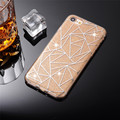 Bling Glitter Powder Grid Pattern Case For iPhone 7 7 Plus Soft TPU Gel Hard PC