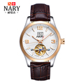 NARYWatches Men Luxury Brand Automatic Skeleton Mechanical Watches Men Leather Watch Casual Wristwatch Male Clock Hombre