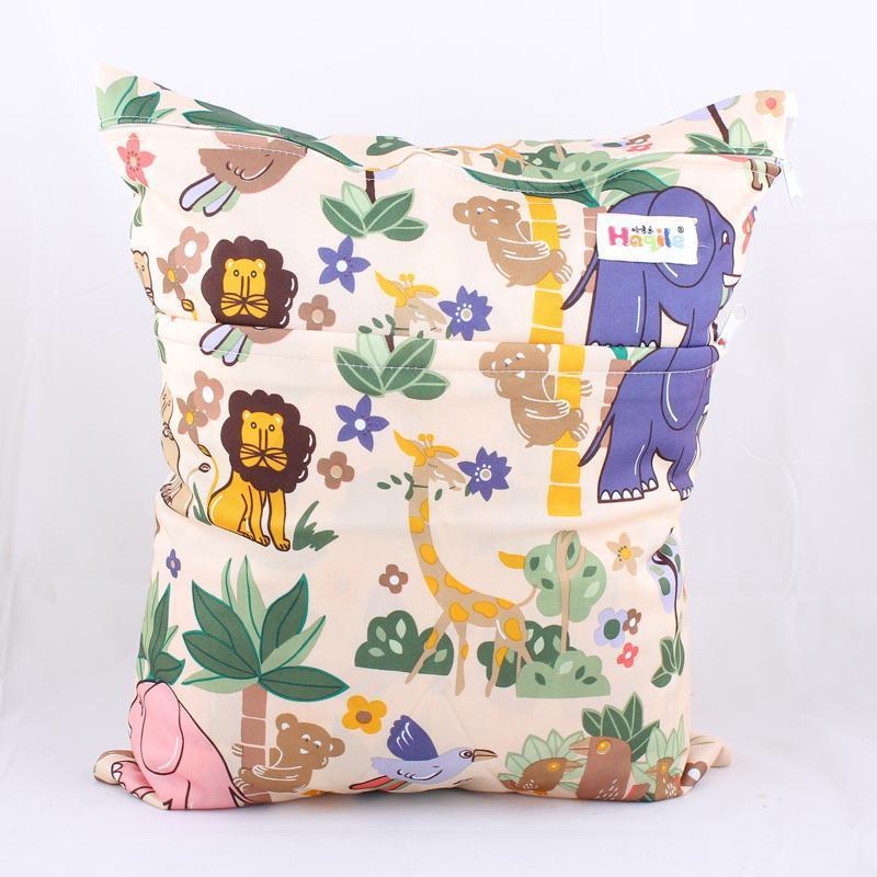 Wet Dry Bag With Two Zippered Baby Diaper Bag Nappy Bag Waterproof Reusable Soft Minky Little