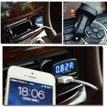 12V 24V 4 in 1 Car Charger Dual DC 5V 2A 3A USB Temperature Voltage Current