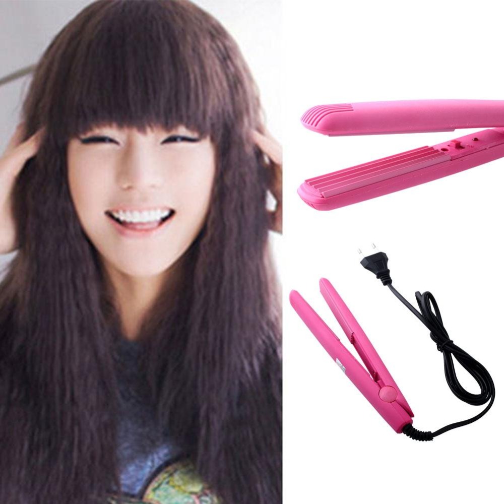 Image of Professional Women Styler Curling Iron Hair Curler Thermostatic Ceramic Hair Iron Wand Pink
