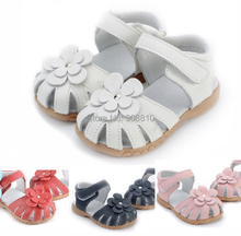 Hot!!!100% leather toddler kids pink velcro girls sandals 2013 summer discount promotion sale 10% discount