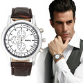 Geneva Men Business Clock Design Dial Leather Watches Band Analog Quartz Wrist Watch
